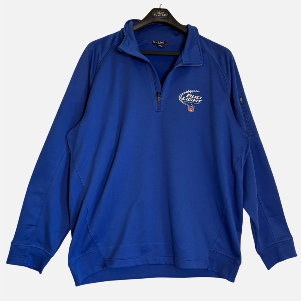 Bud Light NFL Official Beer Sponsor Embroidered 1/4 Zip Pullover jacket XL